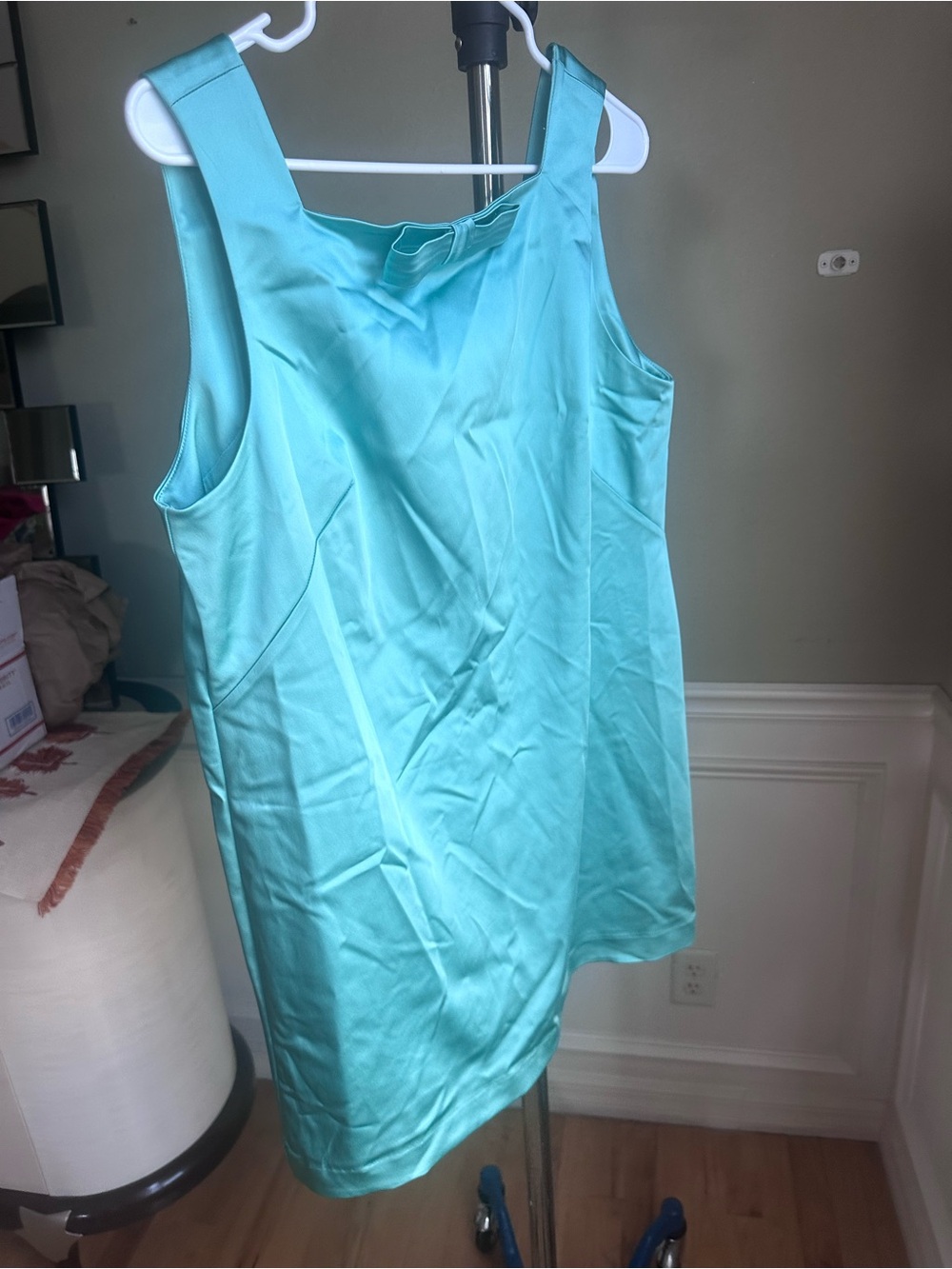 BHLDN Turquoise Sleeveless Satin-Look Camisole